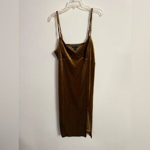 New Forever 21 Plus Burnished Gold Velour Bodycon Dress Women’s Size 3X
